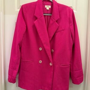Anthropologie Maeve Women's Pink Double-Breasted Blazer